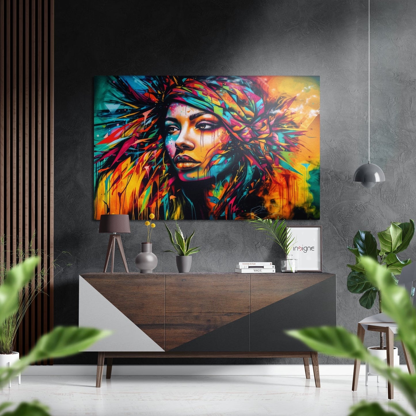 Woman Chic Metal Wall Art - brushed aluminum portrait