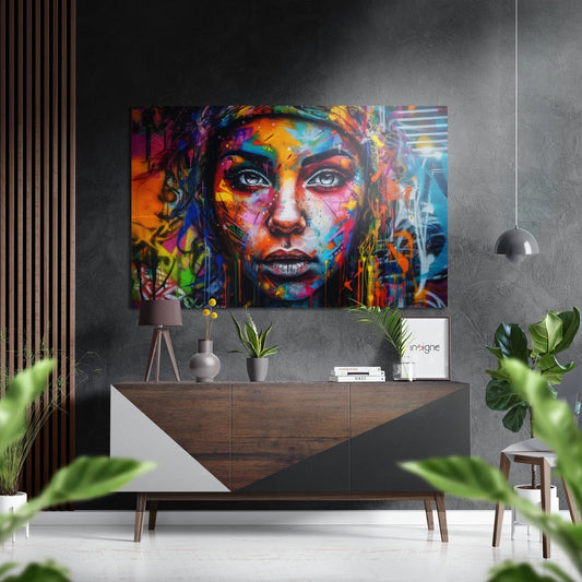 Woman Reflection Metal Wall Art - brushed aluminum portrait