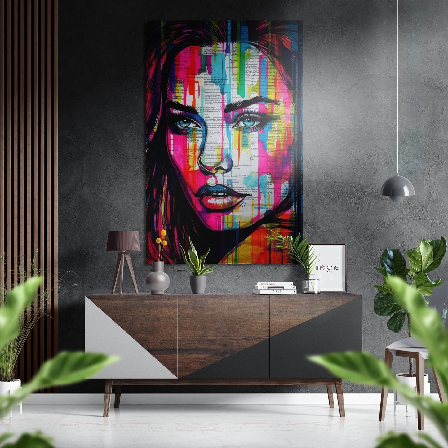 Woman Charm Metal Wall Art - brushed aluminum portrait