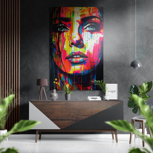 Woman Mystique Metal Wall Art - brushed aluminum portrait