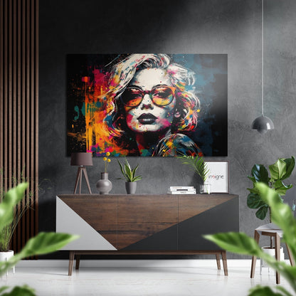 Face of Her metal wall art panel with stylized portrait design