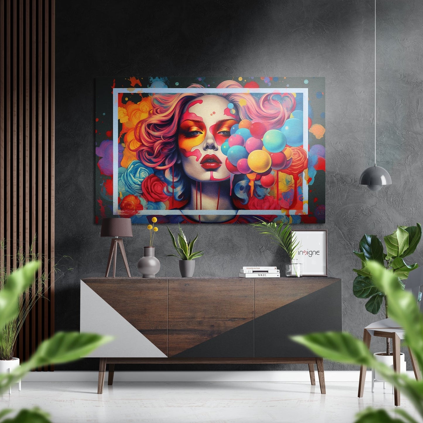 Woman Glow Metal Wall Art - brushed aluminum portrait