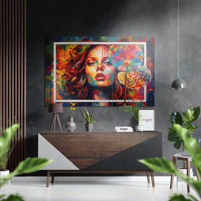 Woman Portrait Metal Wall Art - brushed aluminum portrait