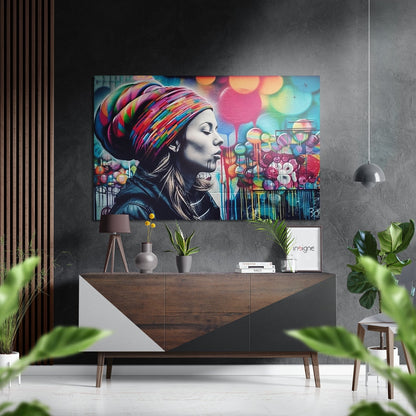 Woman Grace Metal Wall Art - brushed aluminum portrait