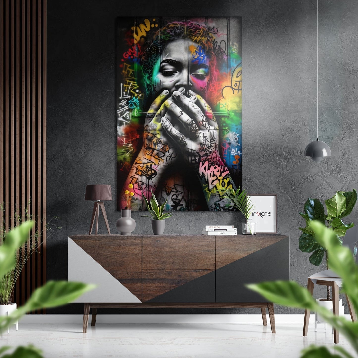Ssshh metal wall art print on brushed aluminum Dibond panel