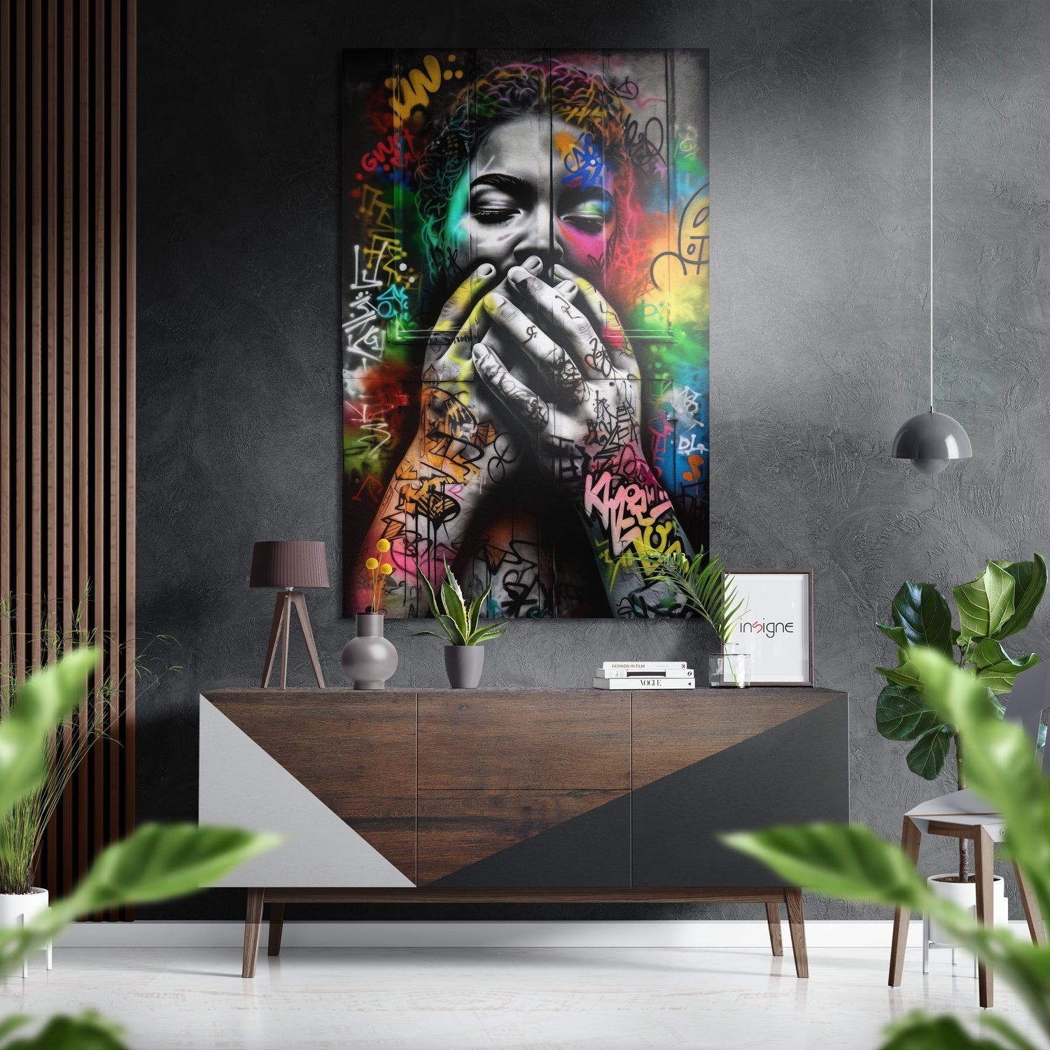 Ssshh metal wall art print on brushed aluminum Dibond panel
