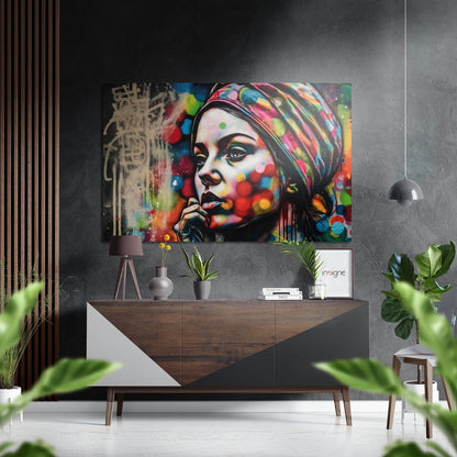Woman Poise Metal Wall Art - brushed aluminum portrait