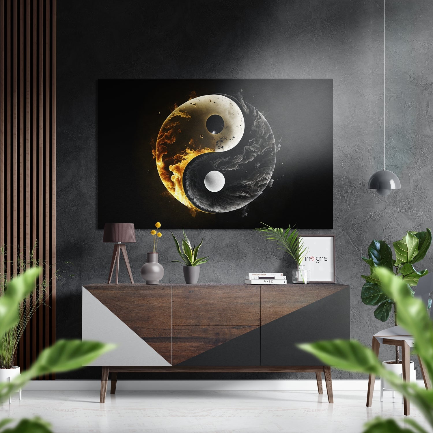 Ying Yang metal wall art