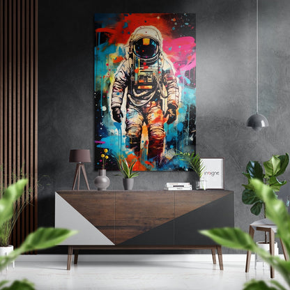 Astronaut brushed aluminum dibond wall art
