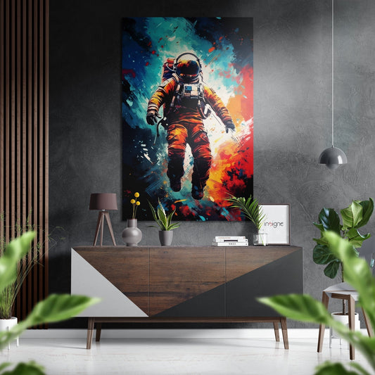 Astronaut metal wall art design panel