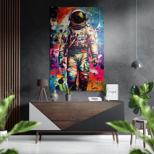 Astronaut Aluminum Wall Art on wall
