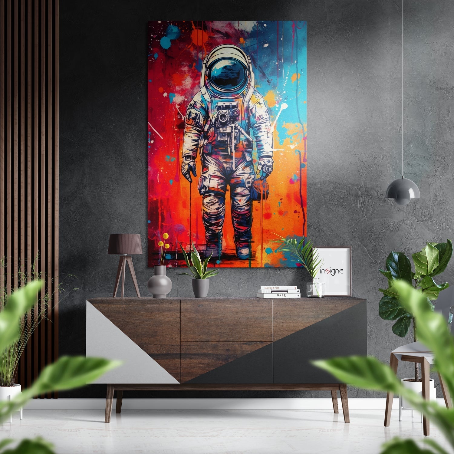 Astronaut brushed aluminum dibond wall art