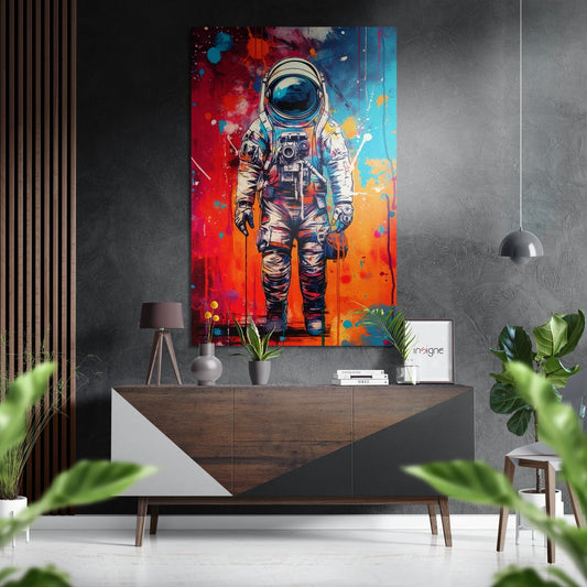 Astronaut brushed aluminum dibond wall art