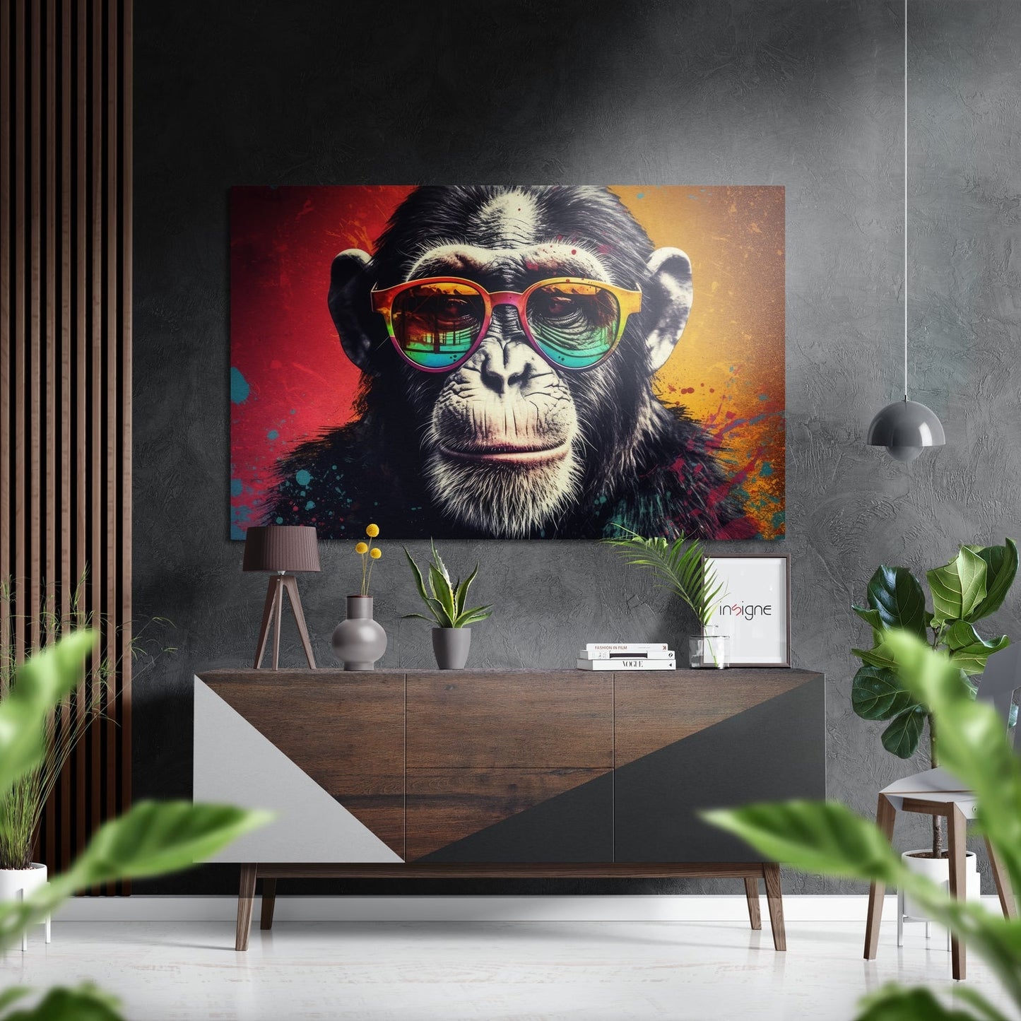 Smarty Monkey metal wall art print