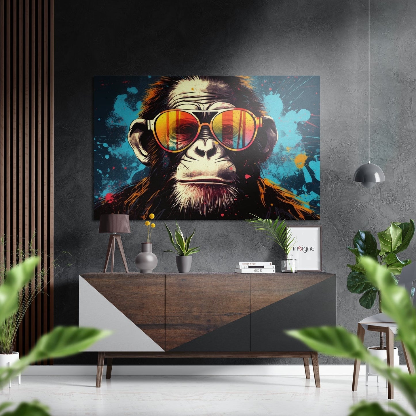 Smarty Monkey metal wall art brushed aluminum
