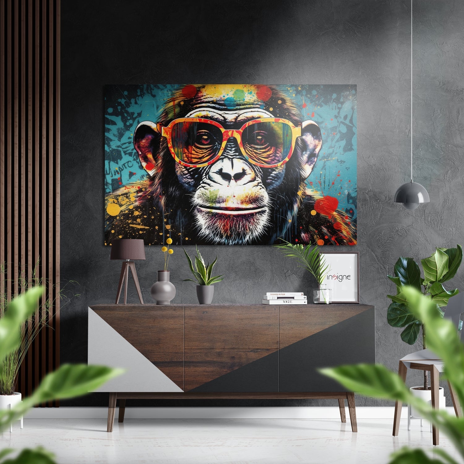 Smarty Monkey metal wall art print