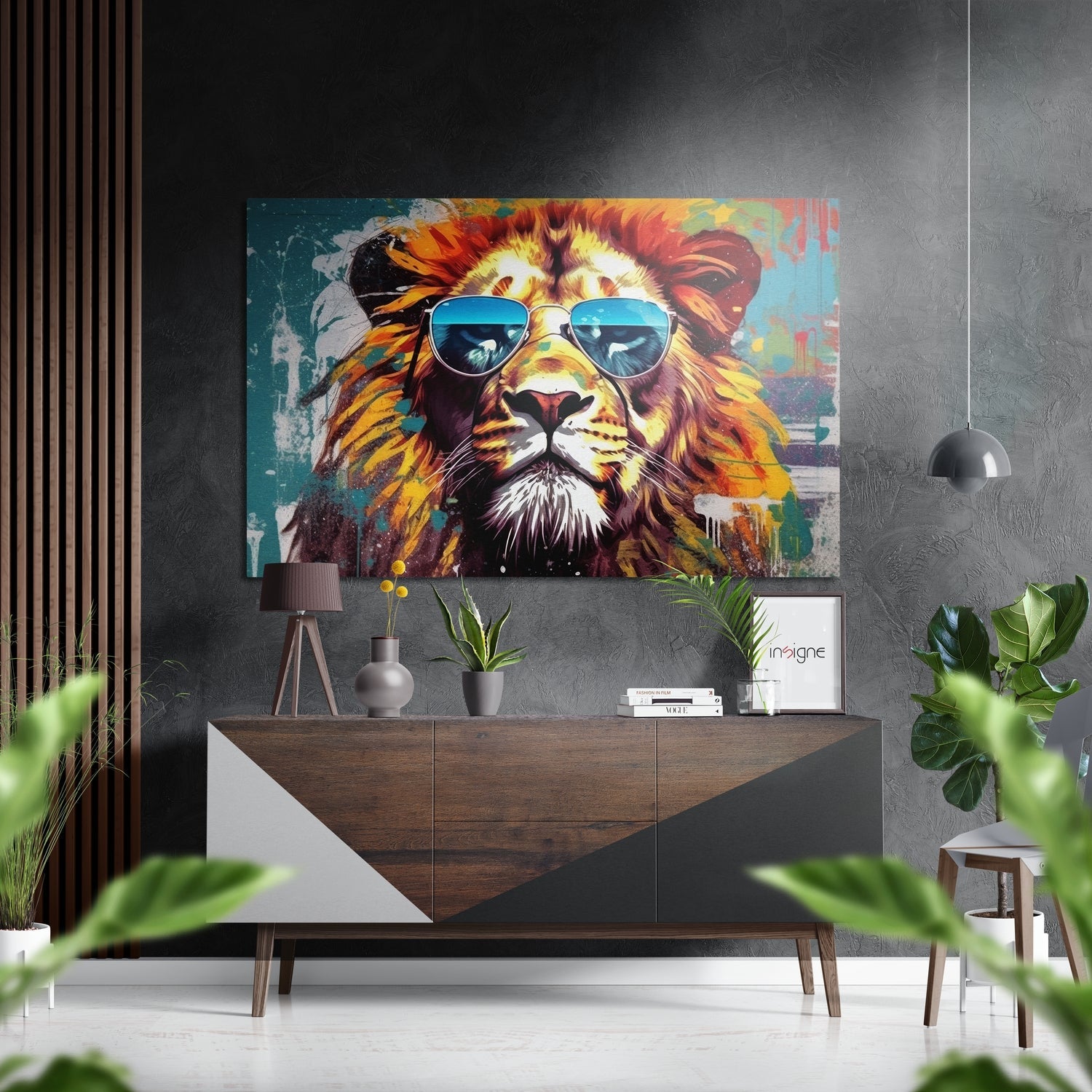 Cool Lion metal wall art print