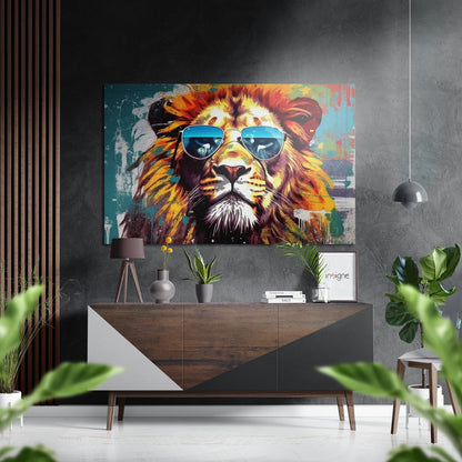 Cool Lion metal wall art print