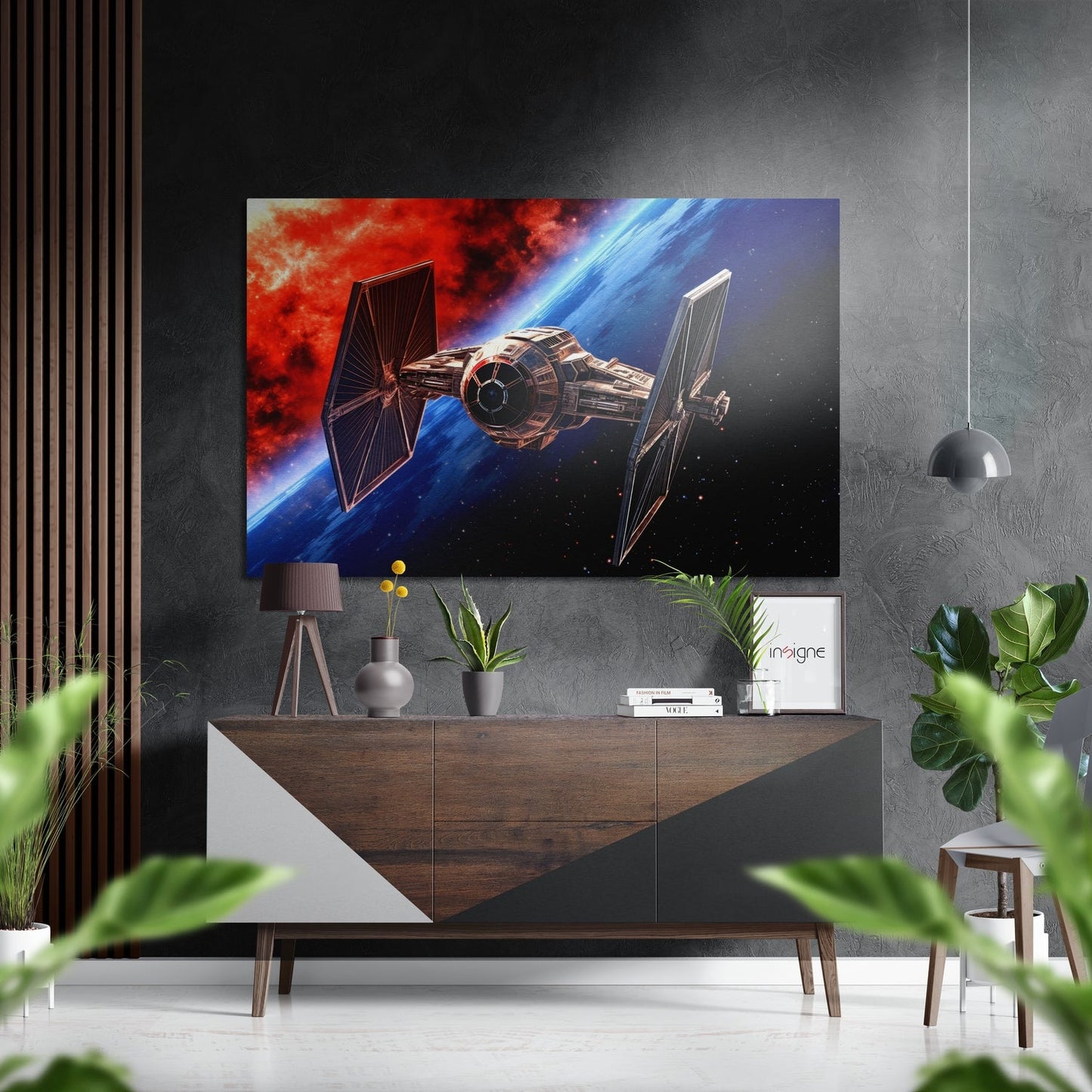 Starfighter brushed aluminum dibond metal wall art