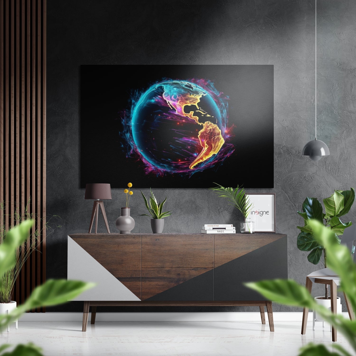 Earth metal wall art print