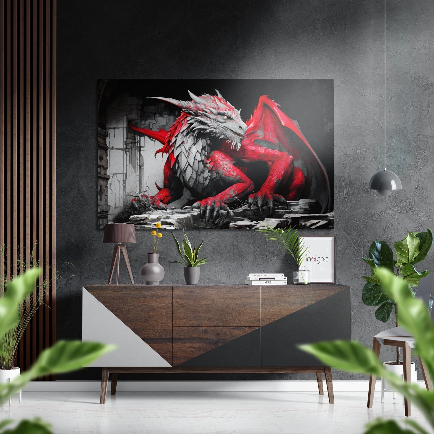 Dragon metal wall art print