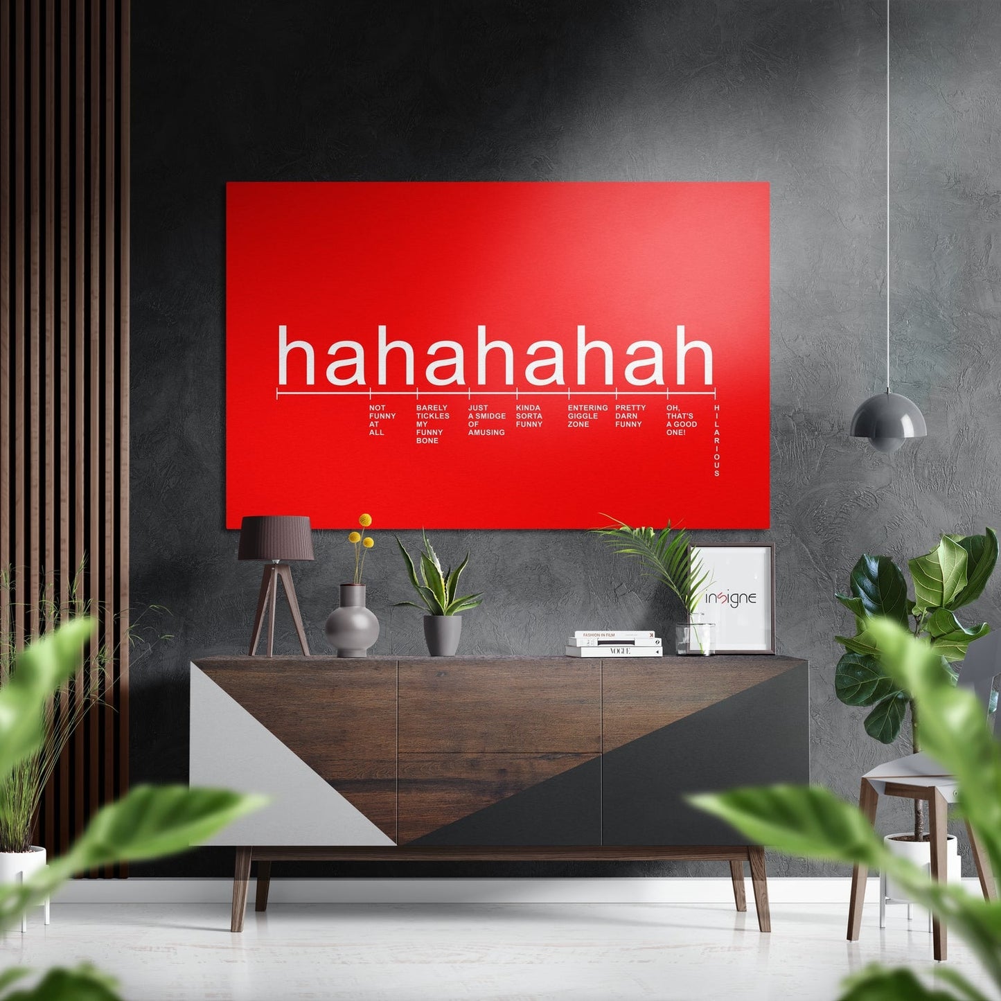 Hahaha Laughter Typography Metal Wall Art