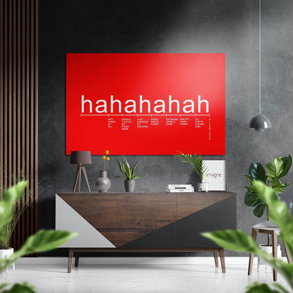 Hahaha Laughter Typography Metal Wall Art