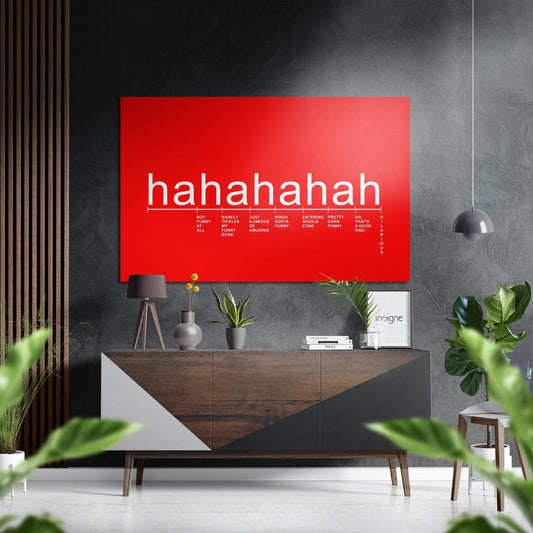 Hahaha Laughter Typography Metal Wall Art