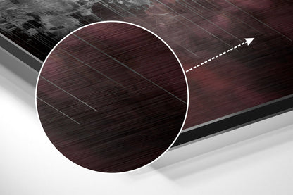 Burgundy Reflected City Skyline Metal Wall Art