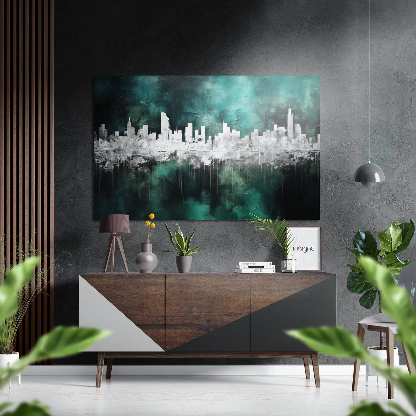 City Silhouette skyline metal wall art