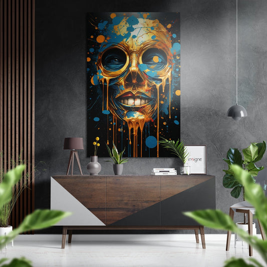Skull aluminum metal wall art print