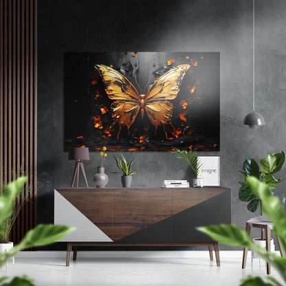 Butterfly metal wall art brushed aluminum dibond print
