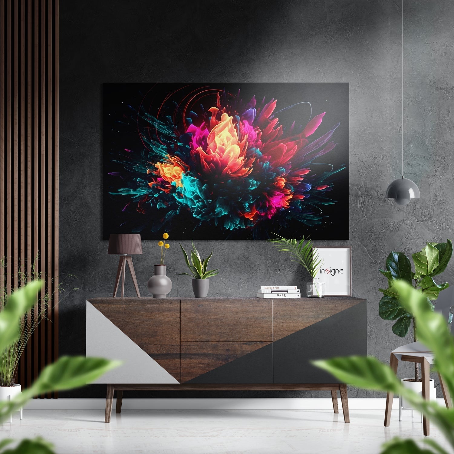 Color explosion metal wall art