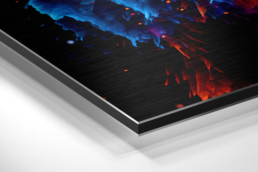 Fiery Powder Burst Metal Wall Art