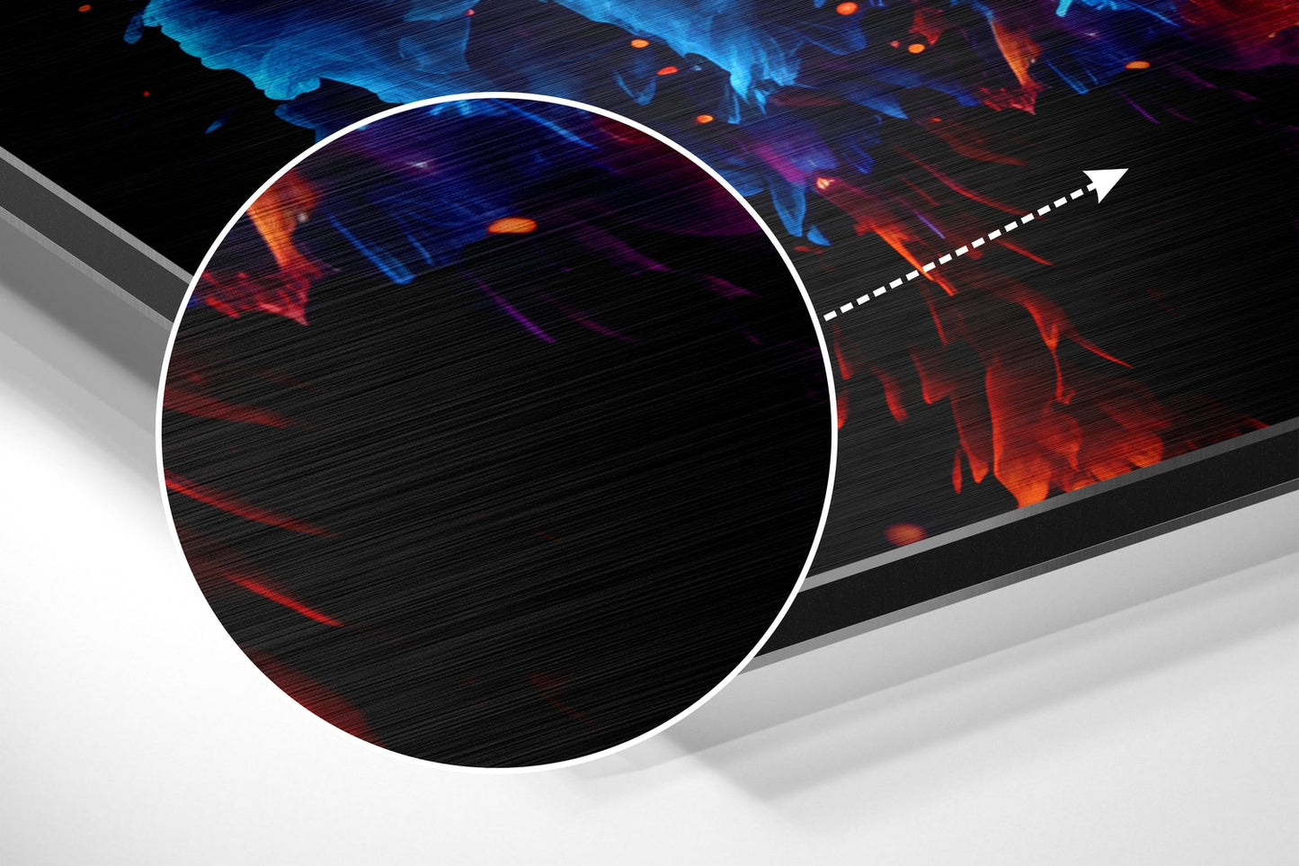 Fiery Powder Burst Metal Wall Art