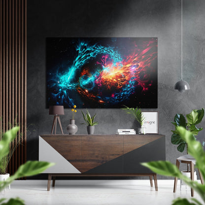 Colors of Space metal wall art panel with cosmic abstract design