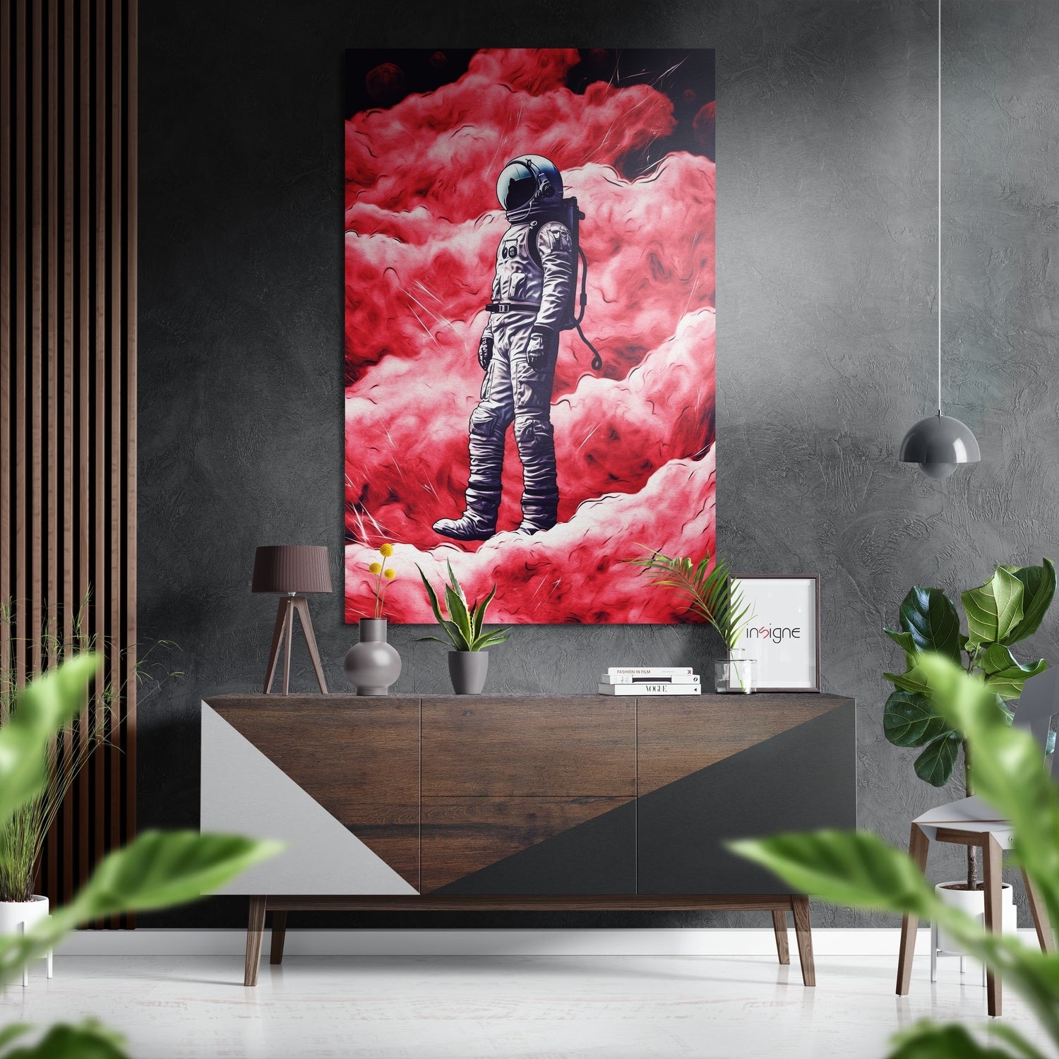 Astronaut brushed aluminum dibond wall art