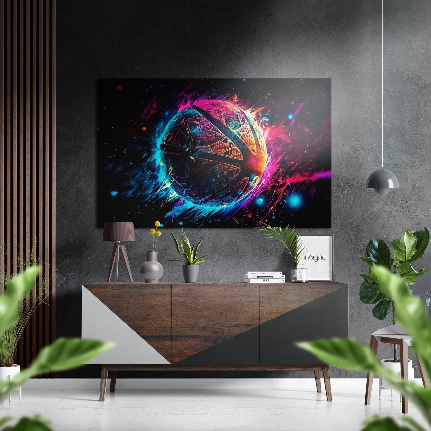 Neon Ball Metal Wall Art