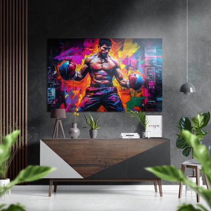 Boxer Metal Wall Art - brushed aluminum Dibond
