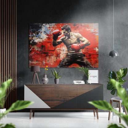 Boxer Metal Wall Art - brushed aluminum Dibond