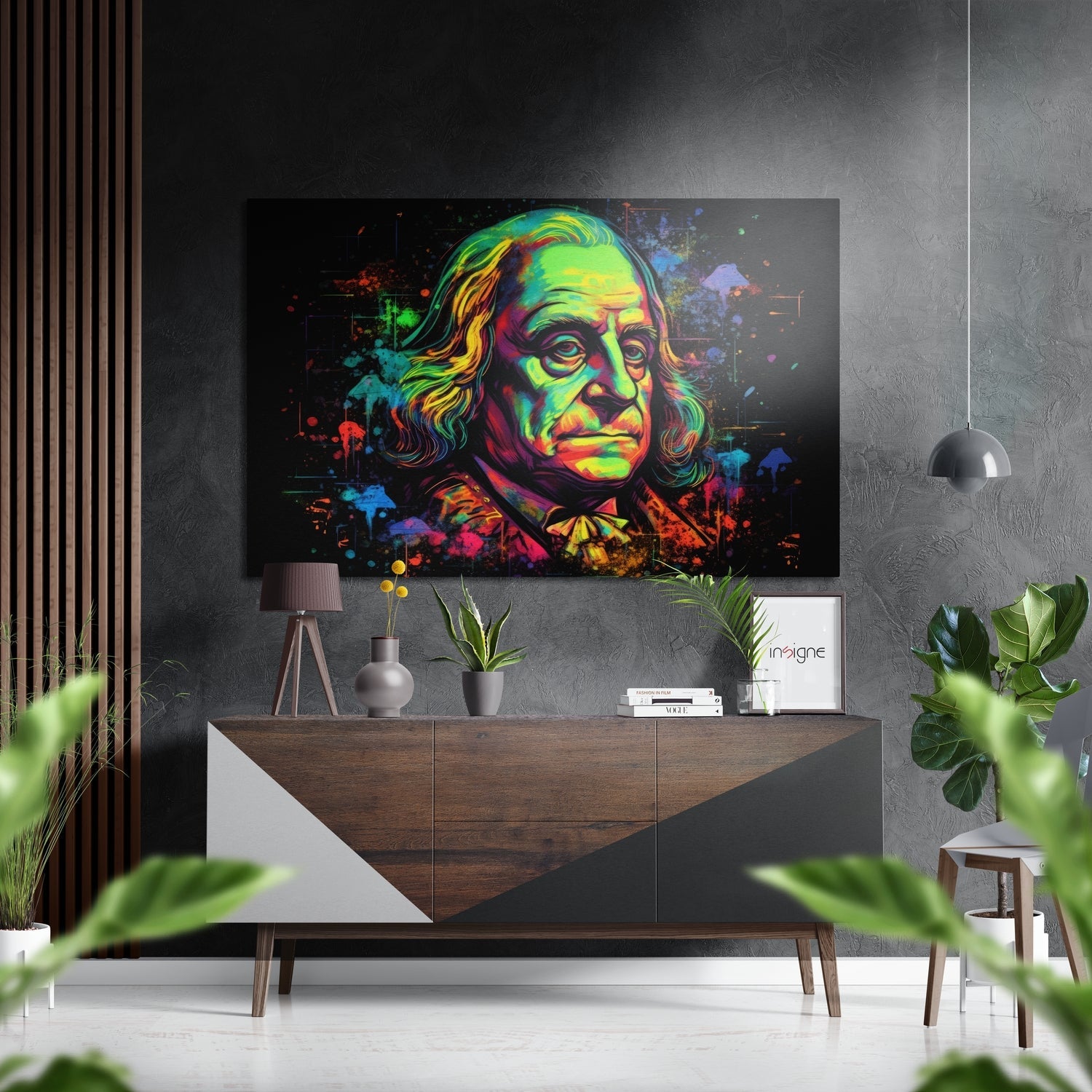 Benjamin Franklin metal wall art print