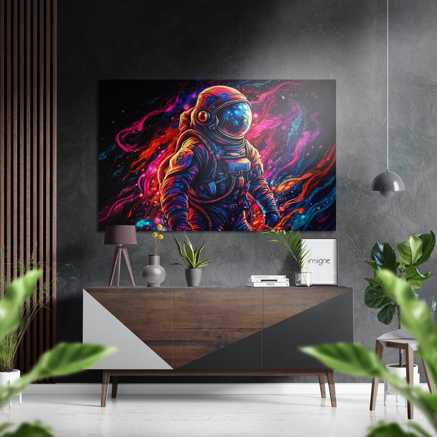 Astronaut Metal Wall Art on brushed aluminum dibond panel