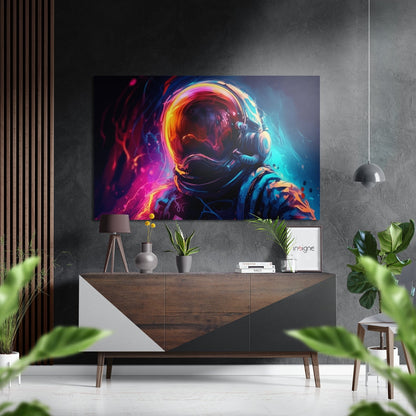 Astronaut Metal Wall Art on brushed aluminum dibond panel