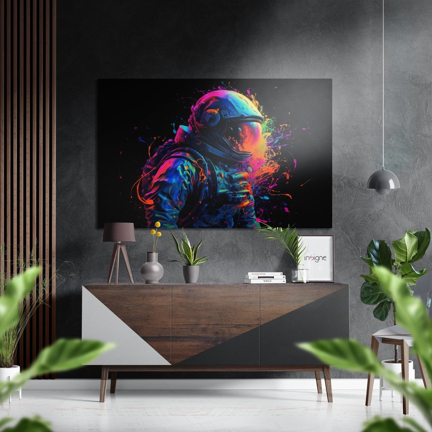 Astronaut brushed aluminum dibond wall art