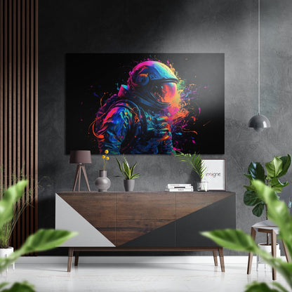 Astronaut brushed aluminum dibond wall art