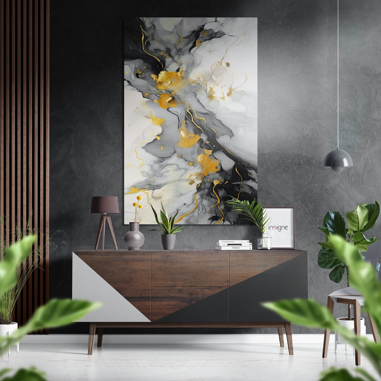 Marbleous abstract marble-pattern metal wall art