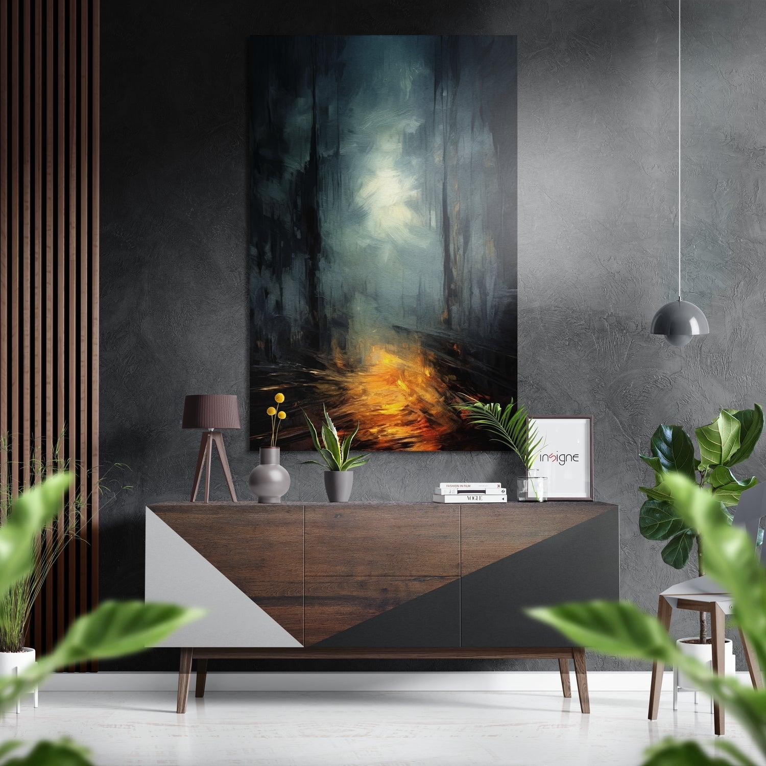 Darkness moody abstract metal wall art