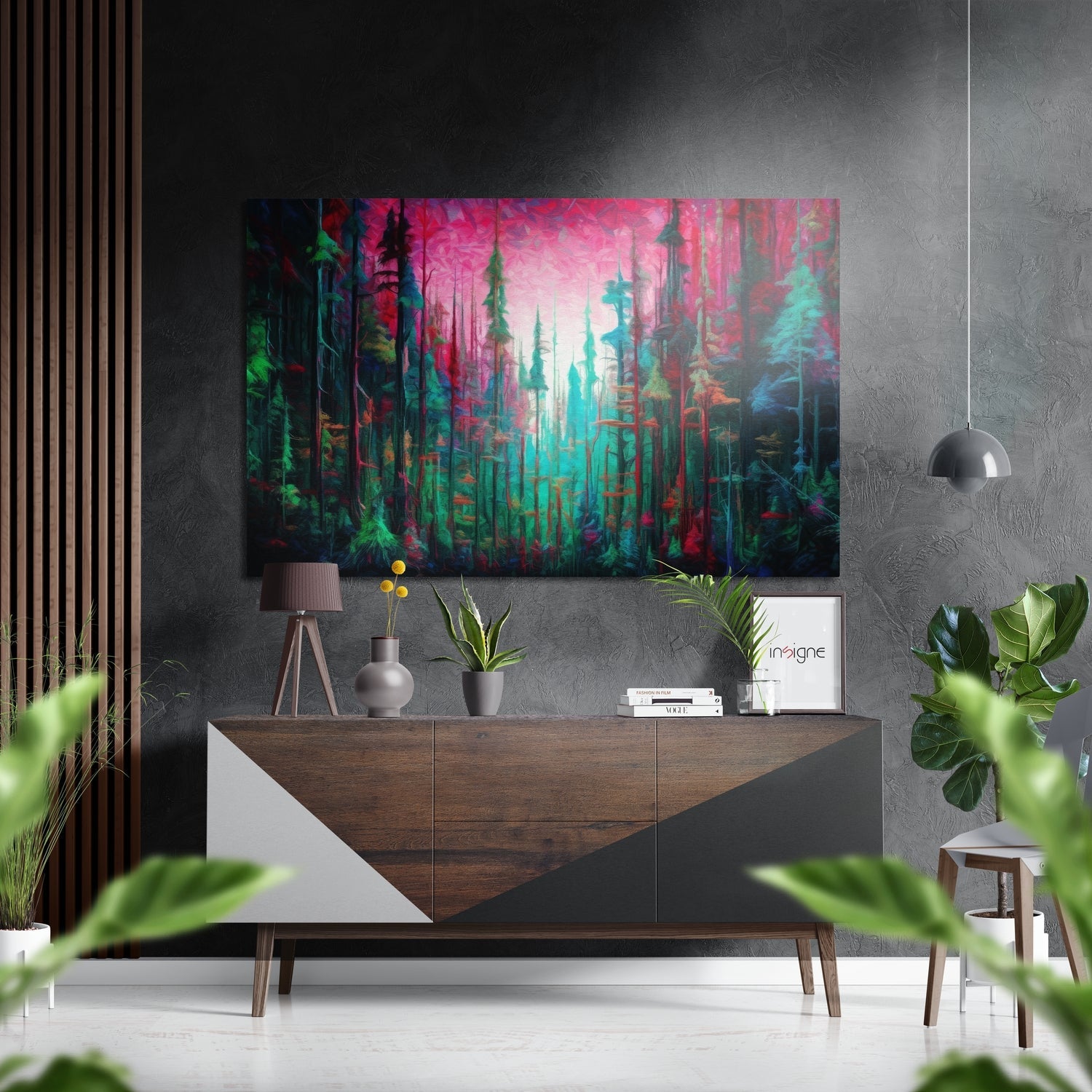 Forest landscape metal wall art print