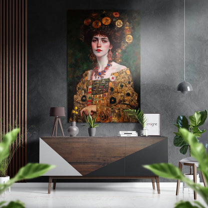 Klimt metal wall art print on brushed aluminum Dibond panel