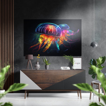 Jellyfish Metal Wall Art brushed aluminum dibond